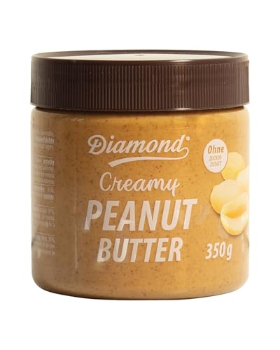 DIAMOND Erdnussbutter, Peanut Butter aus 91% gerösteten Erdnusskernen, cremig, im Glas, vegan und glutenfrei - 1 x 350 g von Diamond