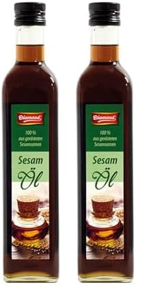 DIAMOND Sesamöl, aus 100% gerösteten Sesamsamen, ein kulinarischer Genuss mit nussigem Aroma - 1 x 500 ml (Packung mit 2) von Diamond
