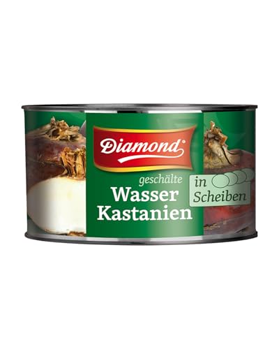DIAMOND Wasserkastanien in Scheiben, essbare Kastanien für Suppen, Currys und Wok Gerichte - 12 x 227 g von Diamond