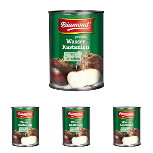 DIAMOND Wasserkastanien ganz, essbare Kastanien für Suppen, Currys und Wok Gerichte - 1 x 540 g (Packung mit 4) von Diamond