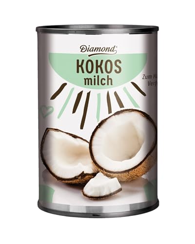 DIAMOND Kokosnussmilch, Fettgehalt 17 %, zum Kochen, Backen, für Desserts und Cocktails, vegan, glutenfrei und laktosefrei - 12 x 400 ml von Diamond