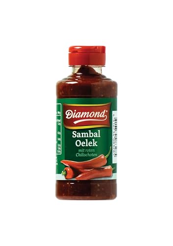 DIAMOND Sambal Oelek, Feurig scharfe Paste aus roten Chilischote, zum Verfeinern von Wok-Gerichten, Reispfannen & Bratnudeln - 6 x 200 g von Diamond