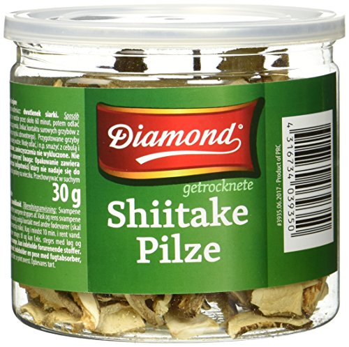 Diamond Shiitake Tonko Pilze getrocknet, geschnitten, 3er Pack (3 x 30 g) von Diamond