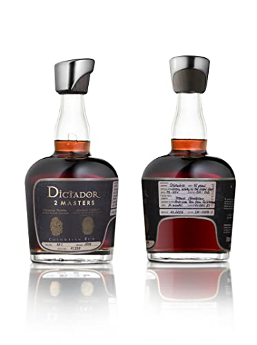 Dictador 2 MASTERS Rum Chateau d'Arche 41% Jahrgang 1979 Reifung in Eichenfässern für 34 Monate Dunkle Schokolade kandierte Orangenschale Glasflasche 700 ml von Dictador