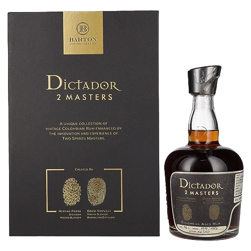 Dictador 2 MASTERS 1979/1982 Barton Colombian Aged Rum 46Prozent Vol. 0,7l in Geschenkbox von Dictador