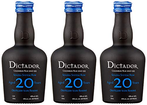 Dictador 20 Years Distillery Icon Reserve Rum (3 x 0.05 l) von Dictador