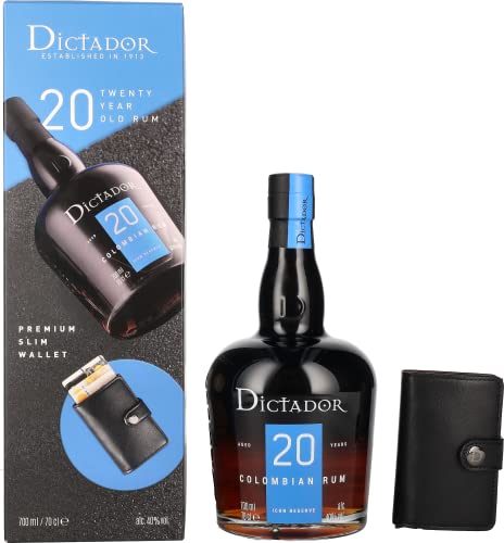 Dictador 20 Years Old ICON RESERVE Colombian Rum 40% Vol. 0,7l in Geschenkbox mit Geldbörse von Dictador