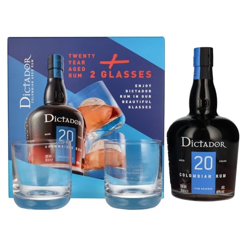 Dictador 20 Years Old ICON RESERVE Colombian Rum 40% Vol. 0,7l in Geschenkbox mit 2 Gläsern Dictador 20 Years Old ICON RESERVE Colombian Rum 40% Vol. 0,7l in Geschenkbox mit 2 Gläsern von Dictador