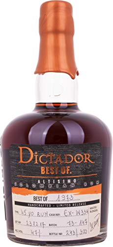 Dictador BEST OF 1973 ALTISIMO Colombian Rum Limited Release (1 x 0.7 l) von Dictador