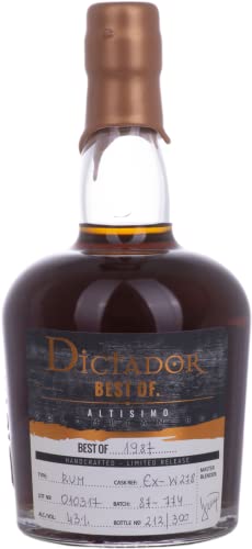 Dictador BEST OF 1987 ALTISIMO Colombian Rum 30YO/010317/EX-W278 43% Vol. 0,7l von Dictador