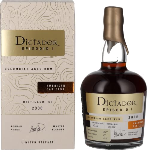 Dictador EPISODIO I 21 Years Old AMERICAN OAK CASK Rum 2000 43% Vol. 0,7l in Geschenkbox von Dictador