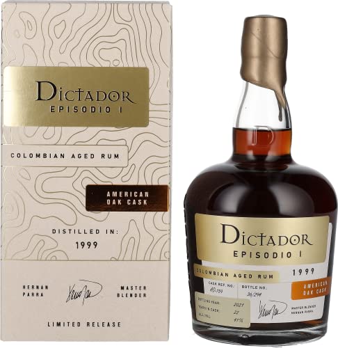 Dictador EPISODIO I 22 Years Old AMERICAN OAK CASK Rum 1999 41% Vol. 0,7l in Geschenkbox von Dictador