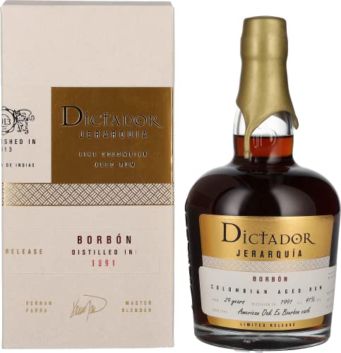 Dictador JERARQUÍA 29 Years Old BORBÓN Rum 1991 41% Vol. 0,7l in Geschenkbox Dictador JERARQUÍA 29 Years Old BORBÓN Rum 1991 41% Vol. 0,7l in Geschenkbox von Dictador