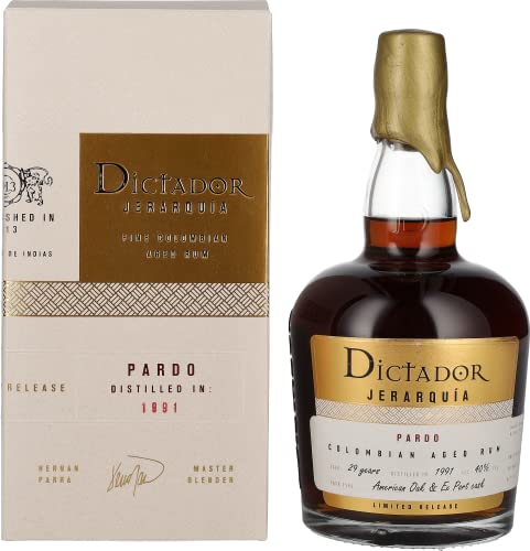Dictador JERARQUÍA 29 Years Old PARDO Rum 1991 40% Vol. 0,7l in Geschenkbox von Dictador