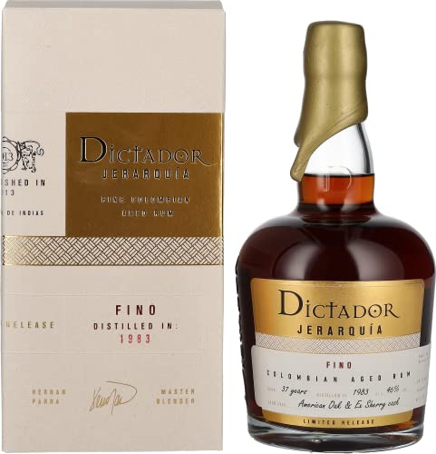 Dictador JERARQUÍA 37 Years Old FINO Rum 1983 46% Vol. 0,7l in Geschenkbox von Dictador