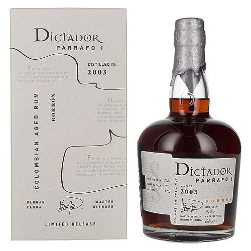 Dictador PÁRRAFO I 19 Years Old BORBÓN Vintage 2003 41% Vol. 0,7l in Geschenkbox Dictador PÁRRAFO I 19 Years Old BORBÓN Vintage 2003 41% Vol. 0,7l in Geschenkbox von Dictador