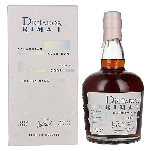 Dictador RIMA 1 16 Years Old SHERRY Cask Vintage 2006 44% Vol. 0,7l in Geschenkbox Dictador RIMA 1 16 Years Old SHERRY Cask Vintage 2006 44% Vol. 0,7l in Geschenkbox von Dictador