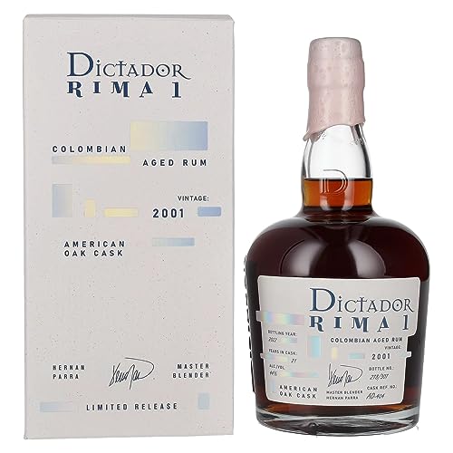 Dictador RIMA 1 21 Years Old AMERICAN OAK Cask Vintage 2001 44% Vol. 0,7l in Geschenkbox Dictador RIMA 1 21 Years Old AMERICAN OAK Cask Vintage 2001 44% Vol. 0,7l in Geschenkbox von Dictador