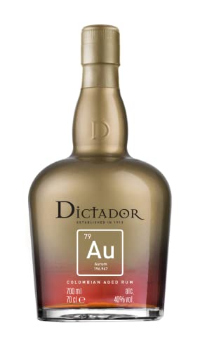 Dictador Rum Aurum 40% 700ml flasche - Reifezeit 25-35 Jahre - Plantation rum - Dark rum - Bourbonfässern gereift -Alkohol geschenke - Geschenk für männer von Dictador
