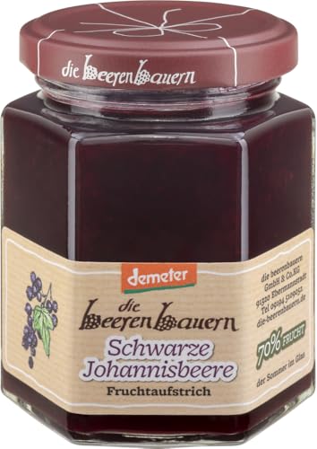 Die Beerenbauern Bio Schwarze Johannisbeere Fruchtaufstrich (6 x 200 gr) von Die Beerenbauern