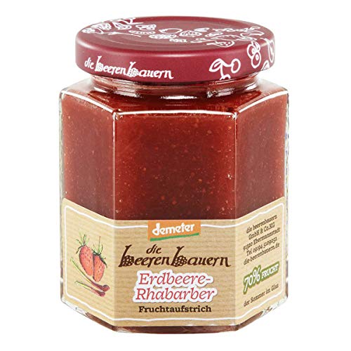 die beerenbauern - Erdbeere-Rhabarber Fruchtaufstrich - 200 g - 6er Pack von Die Beerenbauern