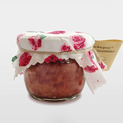 Beschwipste Rosenblätter | karamelisierte Rosenblütenblätter in Rosenschnaps eingelegt | heimische Rosen aus kontrollierten Anbau | Familienunternehmen seit 1992 120 g Beschwipste Rosenblätter | karamelisierte Rosenblütenblätter in Rosenschnaps eingelegt | heimische Rosen aus kontrollierten Anbau | Familienunternehmen seit 1992 120 g von Die Delikatessen Manufaktur Bergler-Fischer