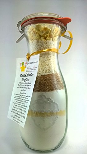 Pina-Colada-Muffins Backmischung Inhalt 350g im dekorativem Weckglas ideal als Geschenk von Die Hobbyküche