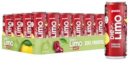 Die Limo von granini Kirsche-Zitrone (24 x 0,33L), trendige Dose to go, natürlich erfrischend, mit Geschmack aus echten Früchten, ohne Süßungsmittel und Konservierungsstoffe, vegan von Die Limo von granini