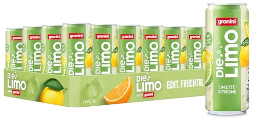 Die Limo von granini Limette-Zitrone (24 x 0,33L), trendige Dose to go, natürlich erfrischend, mit Geschmack aus echten Früchten, ohne Süßungsmittel und Konservierungsstoffe, vegan von Die Limo von granini