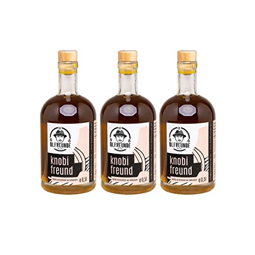 DIE ÖLFREUNDE ''Knobifreund'' | 3er Sparset | Knoblauchöl 3x0,5l | hochwertig kaltgepresstes Öl | veganes Rapsöl mit Knoblauch | nachhaltiges Speiseöl mit Omega 3 und Omega 6 Fettsäuren DIE ÖLFREUNDE ''Knobifreund'' | 3er Sparset | Knoblauchöl 3x0,5l | hochwertig kaltgepresstes Öl | veganes Rapsöl mit Knoblauch | nachhaltiges Speiseöl mit Omega 3 und Omega 6 Fettsäuren von Die Ölfreunde