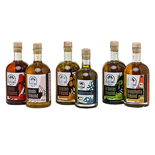 DIE ÖLFREUNDE "Best Buddies" Box 6 x Öl | 6 erlesene Speiseöle | hochwertige kaltgepresste Öle | nachhaltige Öle mit Omega 3 und Omega 6 Fettsäuren | Tolles Geschenk für Männer und Frauen DIE ÖLFREUNDE "Best Buddies" Box 6 x Öl | 6 erlesene Speiseöle | hochwertige kaltgepresste Öle | nachhaltige Öle mit Omega 3 und Omega 6 Fettsäuren | Tolles Geschenk für Männer und Frauen von Die Ölfreunde