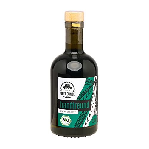 DIE ÖLFREUNDE "Bio Hanffreund" Bio Hanföl 0,35l | hochwertig kaltgepresstes Öl | reines bio Hanföl | nachhaltiges Speiseöl mit Omega 3 und Omega 6 Fettsäuren von Die Ölfreunde