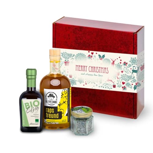 DIE ÖLFREUNDE Weihnachtsbox "Süsser die Glocken" | hochwertiges kaltgepresstes Öl | Bio Schwarze Johannisbeere Essig | Kräutersalz | Geschenkidee für Weihnachten DIE ÖLFREUNDE Weihnachtsbox "Süsser die Glocken" | hochwertiges kaltgepresstes Öl | Bio Schwarze Johannisbeere Essig | Kräutersalz | Geschenkidee für Weihnachten von Die Ölfreunde