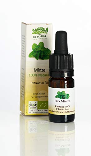 Die Scheune GmbH - Bio Minze Extrakt 100% natürich (5ml) zuckerfrei entspricht etwa 36 Stangen Minze; Bio-Kontrollstelle: DE-ÖKO-006 von Die Scheune Delikatessen