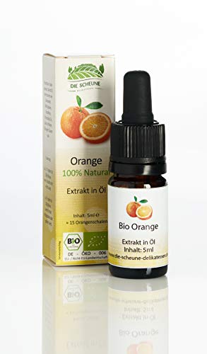 Die Scheune GmbH - Bio Orangen Aroma 100% natürlich (5ml) zuckerfrei entspricht etwa 15 Bio Orangenschalen; Bio-Kontrollstelle: DE-ÖKO-006 von DIE SCHEUNE DELIKATESSEN