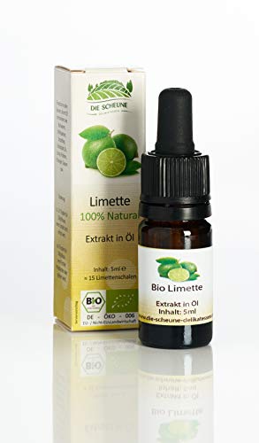 Die Scheune GmbH - Limetten Aroma BIO 100% natürlich (5ml) zuckerfrei entspricht 15 Limettenschalen; Bio-Kontrollstelle: DE-ÖKO-006 | Limettenaroma, Extrakt backen, Natürliches Aroma zuckerfrei, Natürliches Lebensmittelaroma, Limetten Extrakt, Bioaromen, Bioaroma von Die Scheune Delikatessen