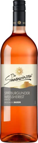 Die Sonnenwinzer Breisgauer Spätburgunder Weißherbst Qualitätswein Lieblich 1 Ltr. von Die Sonnenwinzer