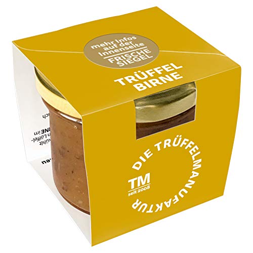 Die Trüffelmanufaktur - Feinkost Trüffel Birnen Chutney mit 10 % echtem schwarzem Trüffel, Brotaufstrich vegan und vegetarisch, süß fruchtiger Relish Aufstrich im 110 g Glas von Die Trüffelmanufaktur