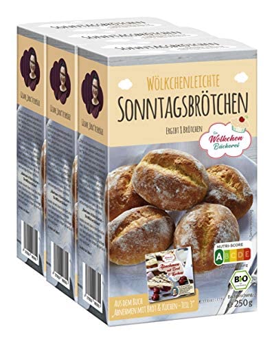 3x "Sonntagsbrötchen" Bio-Backmischung - Die Wölkchenbäckerei - Nutriscore A von Die Wölkchenbäckerei