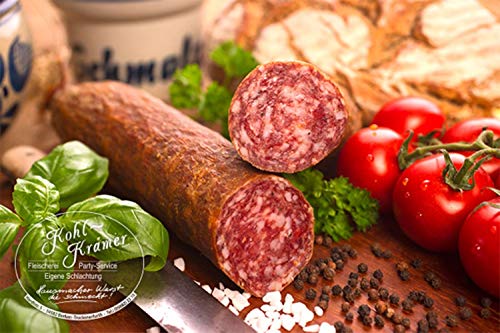 Die Weltmeister Wurst! Ahle Wurst nordhessische Spezialität – Stracke edel Salami - luftgetrocknete Mettwurst – 400 gr von Die Wurstmacher