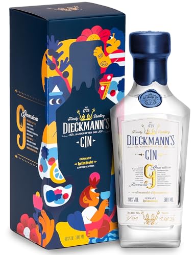 Dieckmann's Handcrafted Dry Ultra Premium Gin Geschenk mit Box - Limited Edition - 500ml - Aus Deutscher Familien Destillerie seit 1729 von Dieckmann's