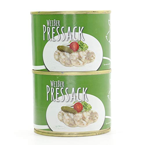 2 X Konserve 200g Diem Presssack Weiß - Diem -weißer Presssack, Sülze, Bauernsülze, gewürfelter Schweinskopf, Sülzpresssack, Hausmacher Presssack - Brotzeit in der Dose 2 x 200g von Diem