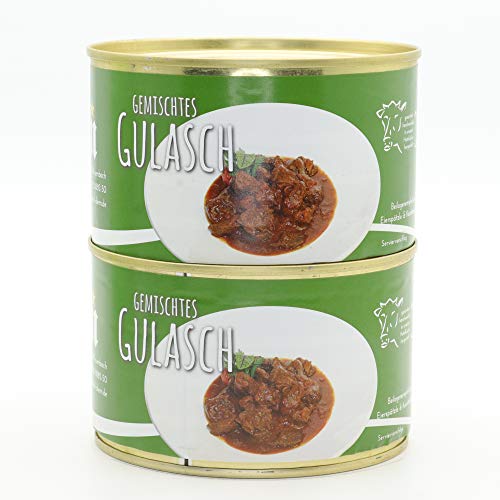 2 X Konserve 400g Diem - Gulasch vom Rind und Schwein - mit Majoran - zwei Konserven - lange haltbar von Diem