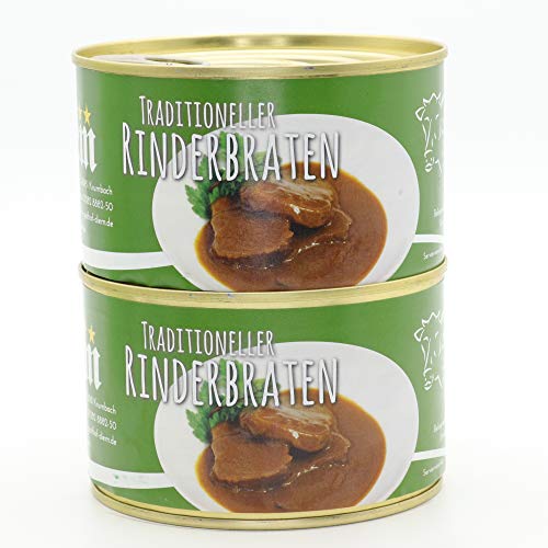 2 X Konserve Diem 400g Braten vom Rind - Rinderbraten - Klassische Soße - 240g Fleisch aus der Semmerrolle je Konserve - lange haltbar von Diem