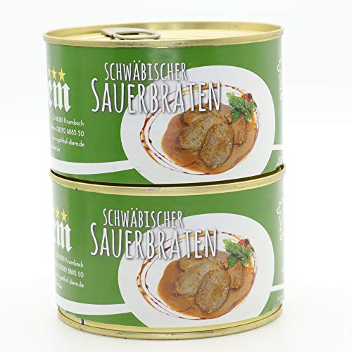 2 X Konserve Diem 400g Sauerbraten vom Rind - Klassische Soße - 240g Fleisch aus der Semmerrolle je Konserve - lange haltbar 2 X Konserve Diem 400g Sauerbraten vom Rind - Klassische Soße - 240g Fleisch aus der Semmerrolle je Konserve - lange haltbar von Diem