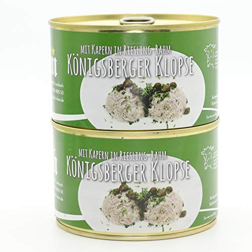 2 x Konserve - Königsberger Klopse vom Milchkalb mit Kapern in weisser Riesling Rahm Soße 400g Dose von Diem