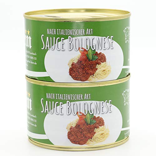 2x Konserve - Diem Bolognese, Pasta Soße, Spaghetti, Nudelsoße, Konserve - Camping - Dose - 400g - Lange Haltbarkeit von Diem