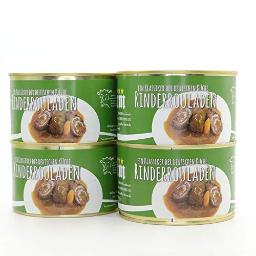 4 X Set - Konserve Diem Roulade vom Rind - Klassisch gefüllt - zwei Rouladen je Konserve - lange haltbar - Feinkost - von Diem