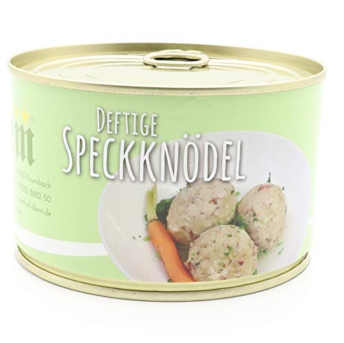 Deftige Speckknödel die ideale Beilage - Speck Klöße - Dumpings - (3 kleine Semmelknöde a 90g = 270g) Dose 400g von Diem