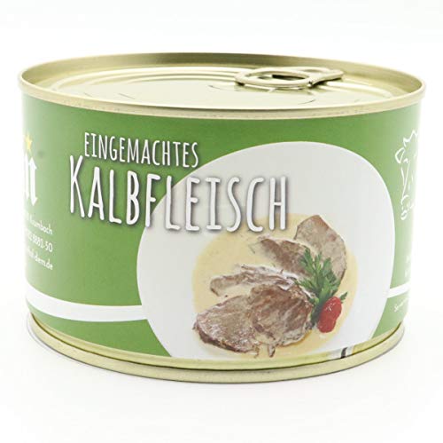 Diem - Eingemachtes Kalbfleisch in Weißweinsoße mit Sahne und Milch 400g . Langes Mhd, Konserve - Feinkost - Gourmet von Diem